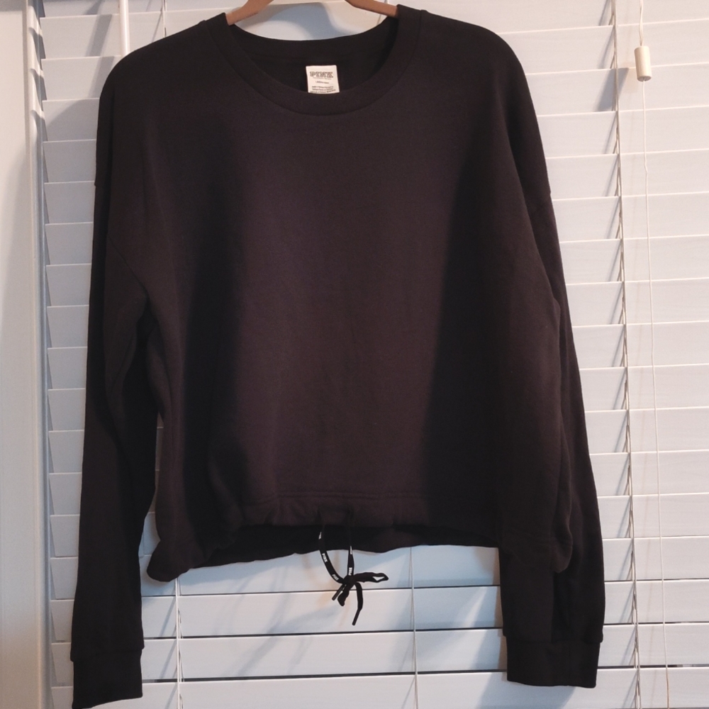 VS Pink Black Fleece Sweatshirt Size Large